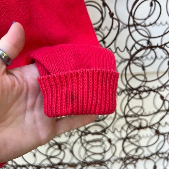 Vintage Joyce red gaudy sequin ornament Mardi Gras sweater - Picture 5 of 7